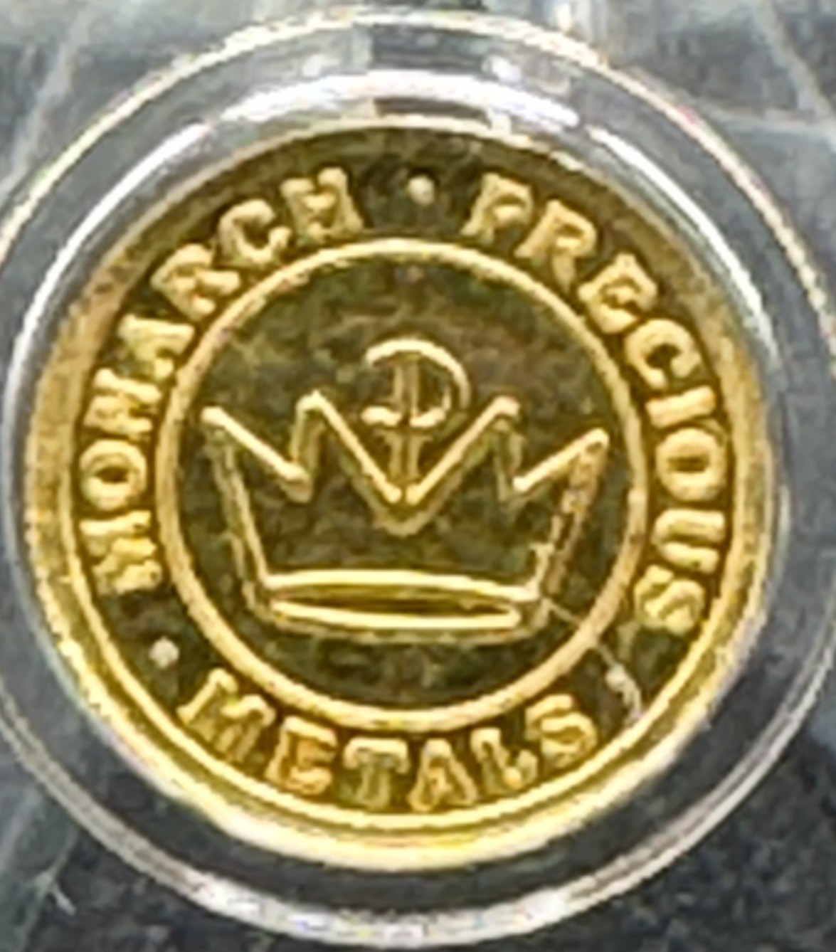 1/2 Gram Monarch Precious Metals .9999 Fine Gold Bullion Round in Capsule