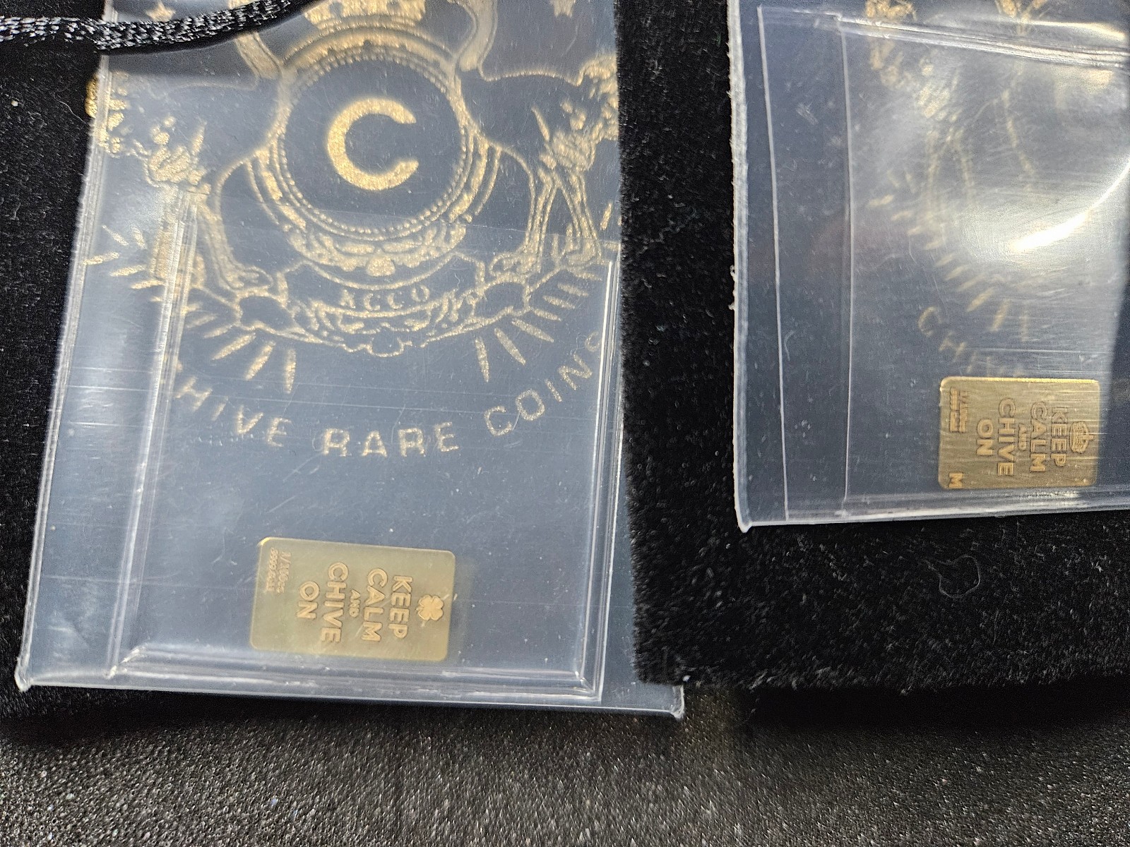 🌟(3) The Chive Chivery KEEP CALM CHIVE ON 1/100 oz .9999 Gold Bar