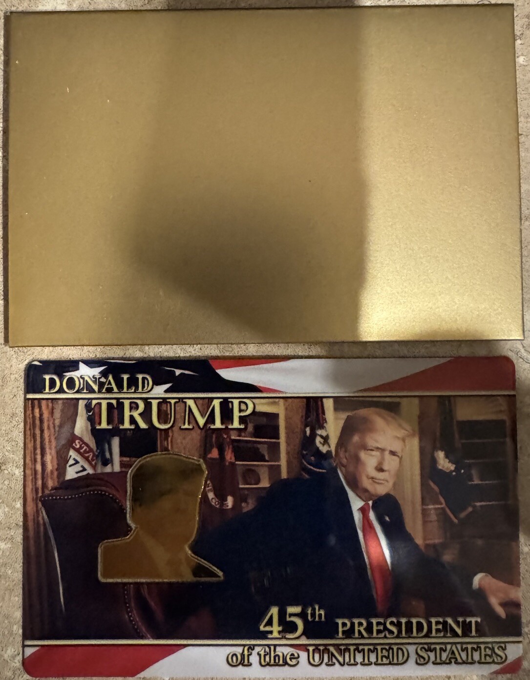 Donald Trump 1/500 REAL Gold Card .999 Gold Limited Edition 3000 Francs Value 45