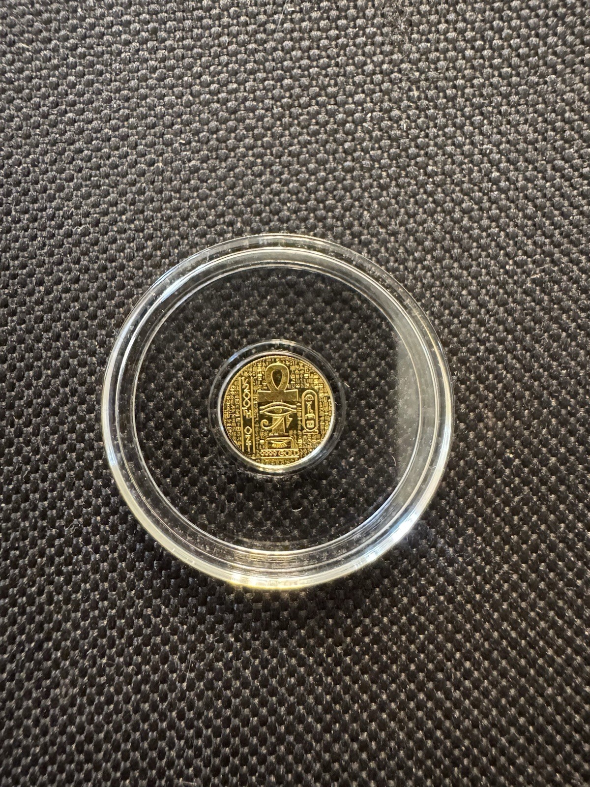 1/200 oz Gold Round • Eye of Horus & Ankh Wings Design • .9999 Fine Gold • Egypt