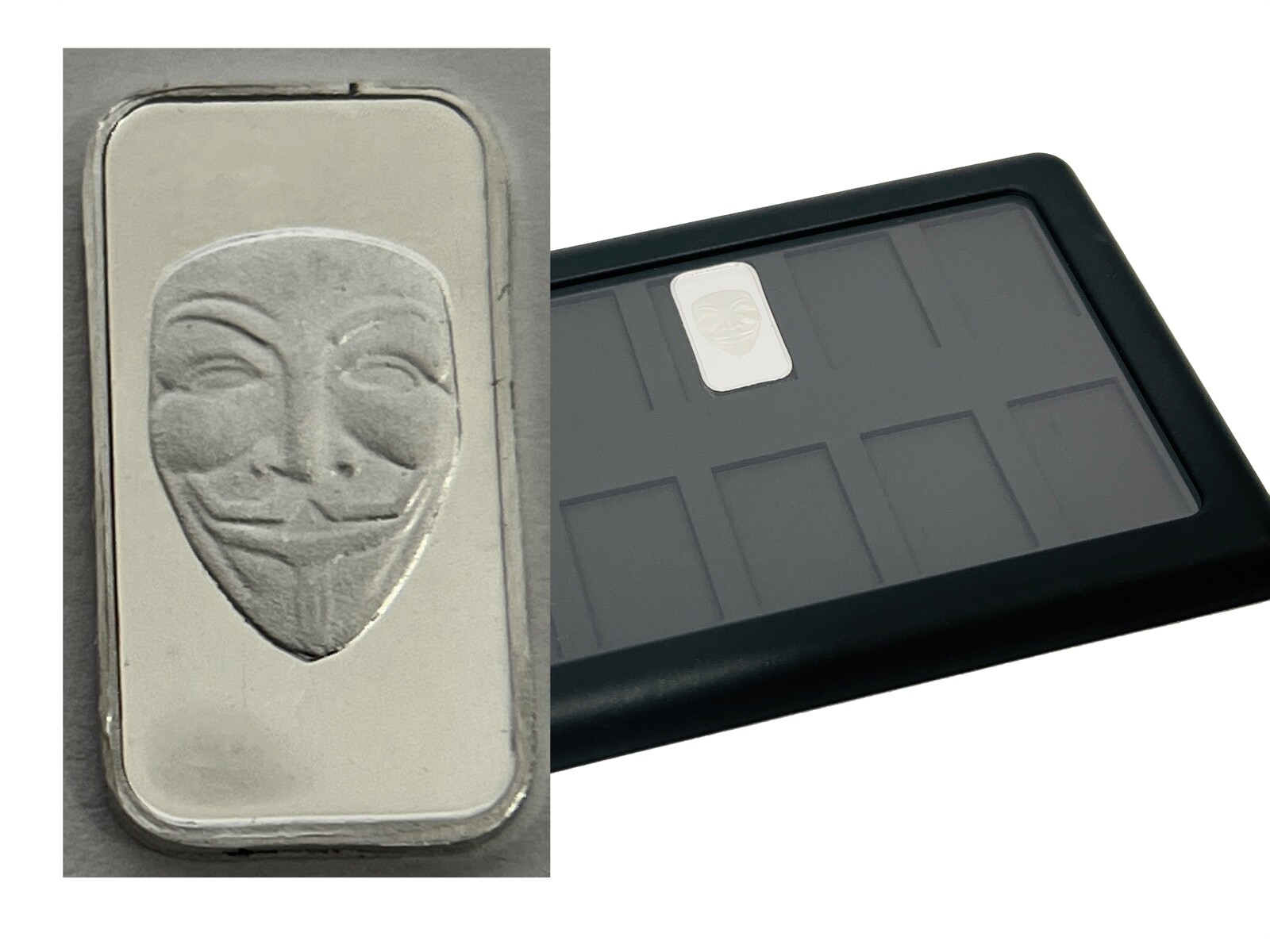 Element Card & 1g Mask Design .999 Fine Silver Bar Holds Bullion Bars Wallet