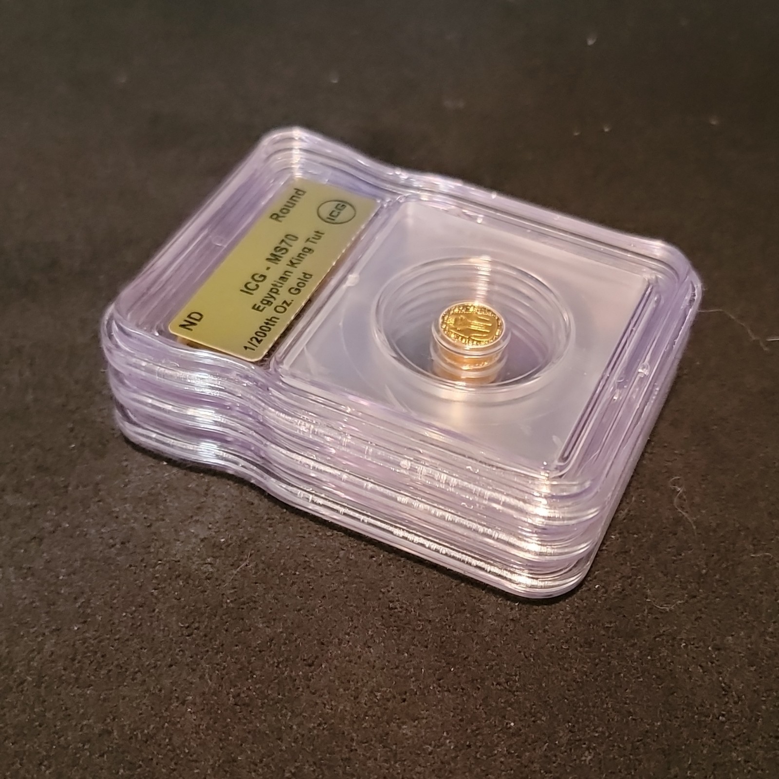 ICG Graded Egyptian King Tut 1/200th Oz Gold Round Graded Lot of 3