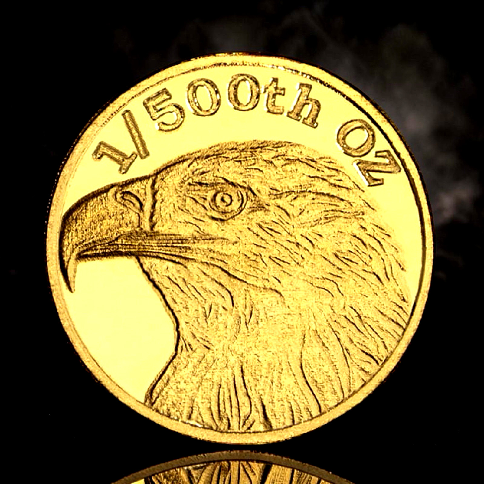 1/500 OZ MONARCH BALD EAGLE .9999 FINE GOLD ROUND IN SEALED CAPSULE BU