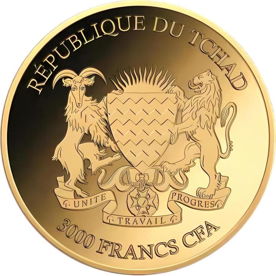 MOONLANDING 1/1000 Oz Gold Coin 3000 Francs Chad 2024