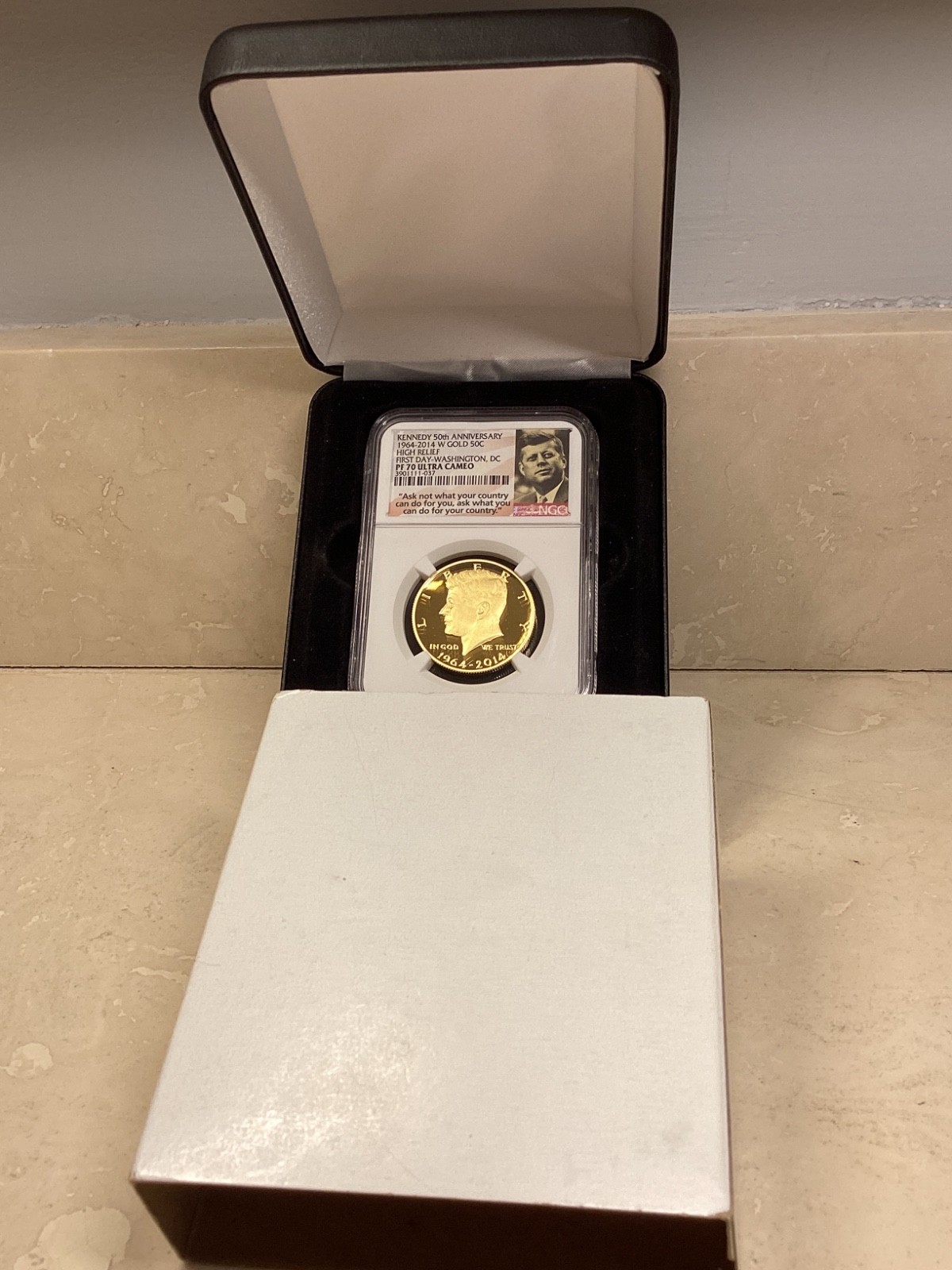 2014W gold kennedy half dollar NGC PF 70 ultra cameo FDI HIGH RELIEF box include