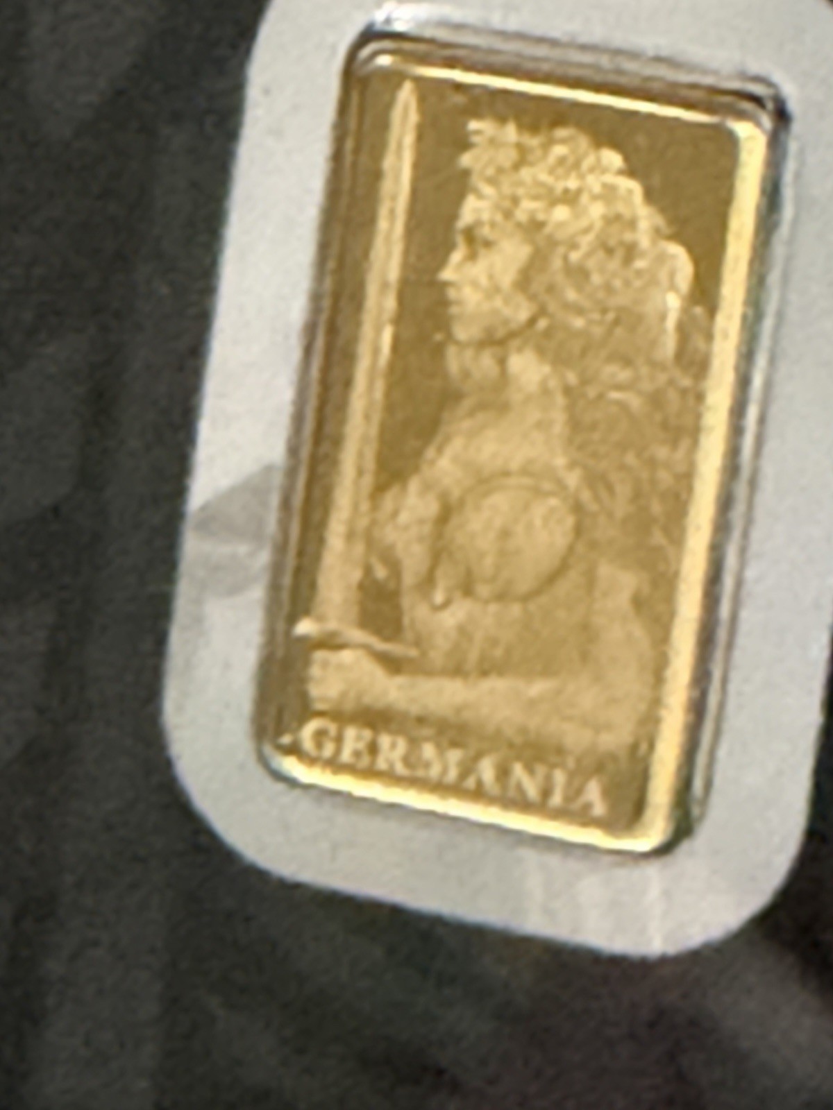 Germania Mint STAMPED BAR Lady Germania Minted 1/200 oz Gold Bar in Assay Card
