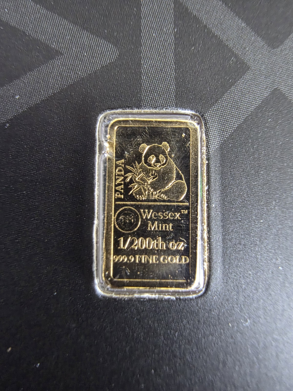 Panda 1/200th oz Fine Gold 999.9 Bullion Bar ingot in Blister by Wessex Mint