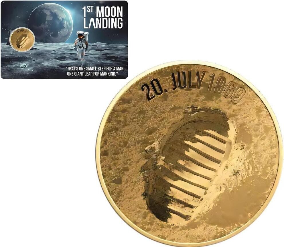 MOONLANDING 1/1000 Oz Gold Coin 3000 Francs Chad 2024