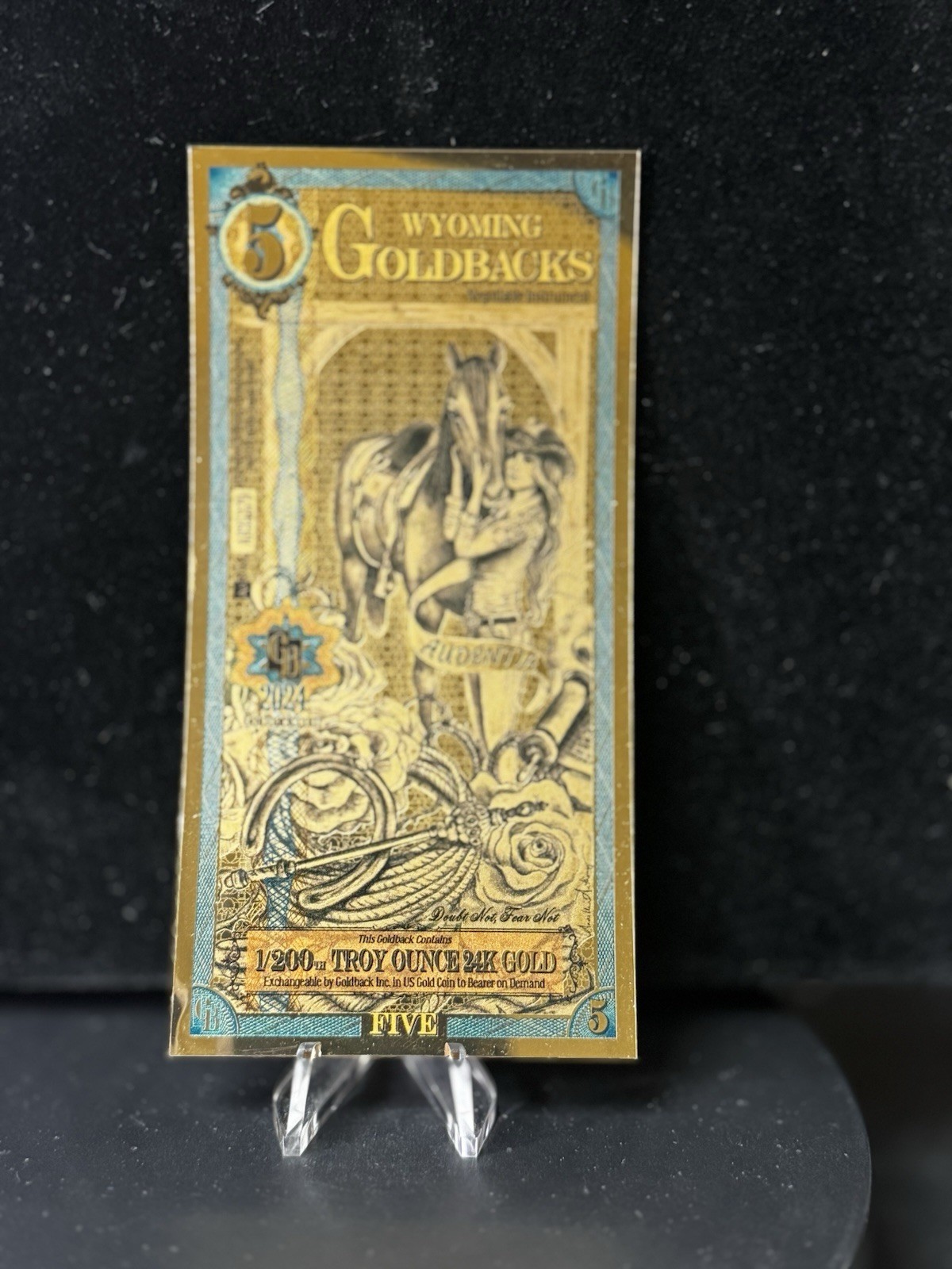 5 Wyoming Goldback Gold Note (New)