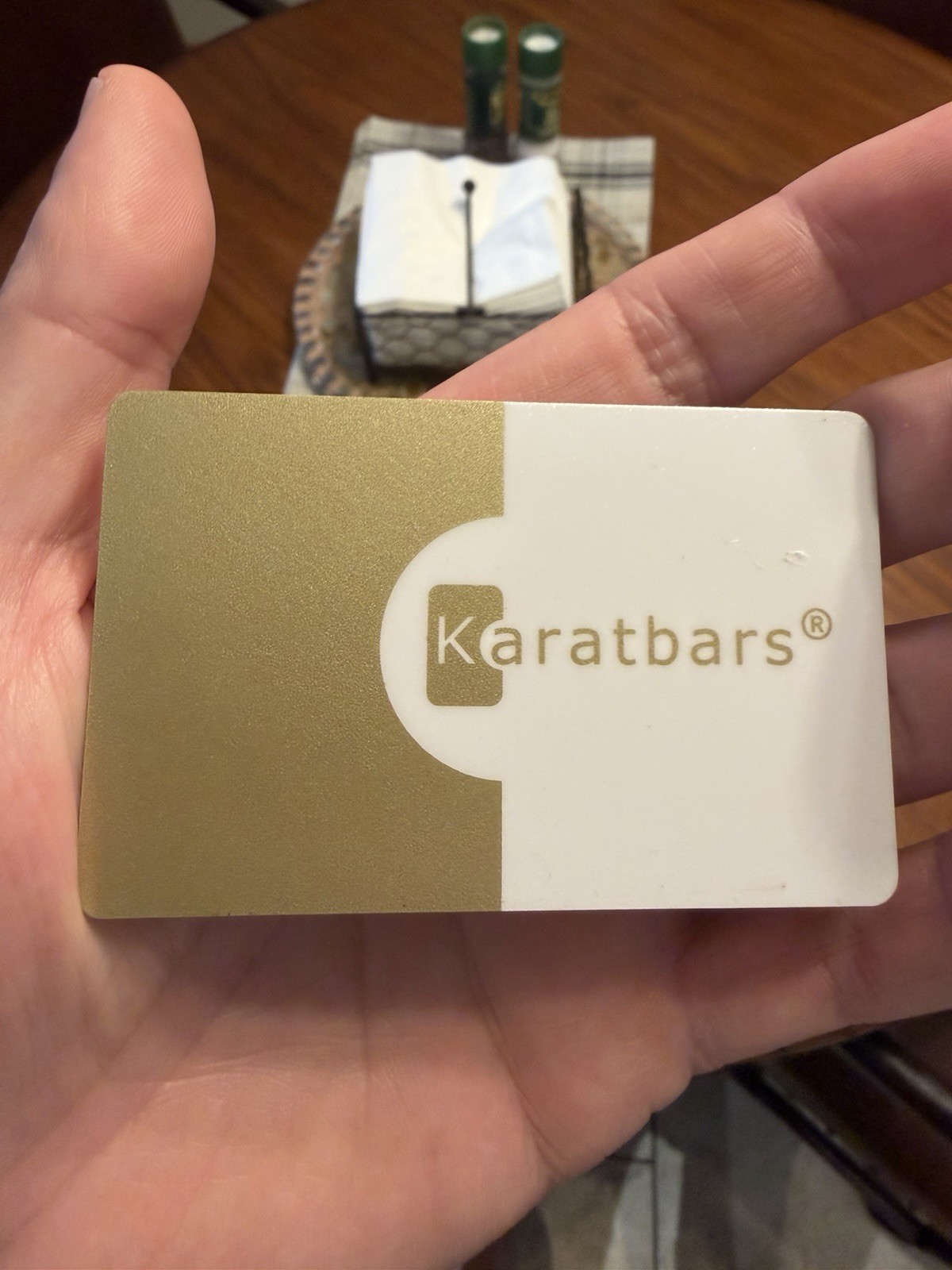 0.1 gram Gold Karatbars Business Card With “Finanical” Error On Card Nadir Gold