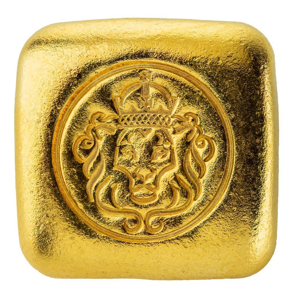 1oz .9999 Gold Bar w/ Laser Etched Serial Number – Hand Cast Square Design #A520