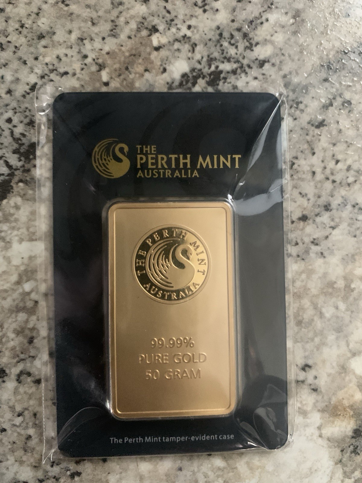 The Perth Mint 0.9999 Fine Gold Bar 50g Each (2 Bars) Total 100g