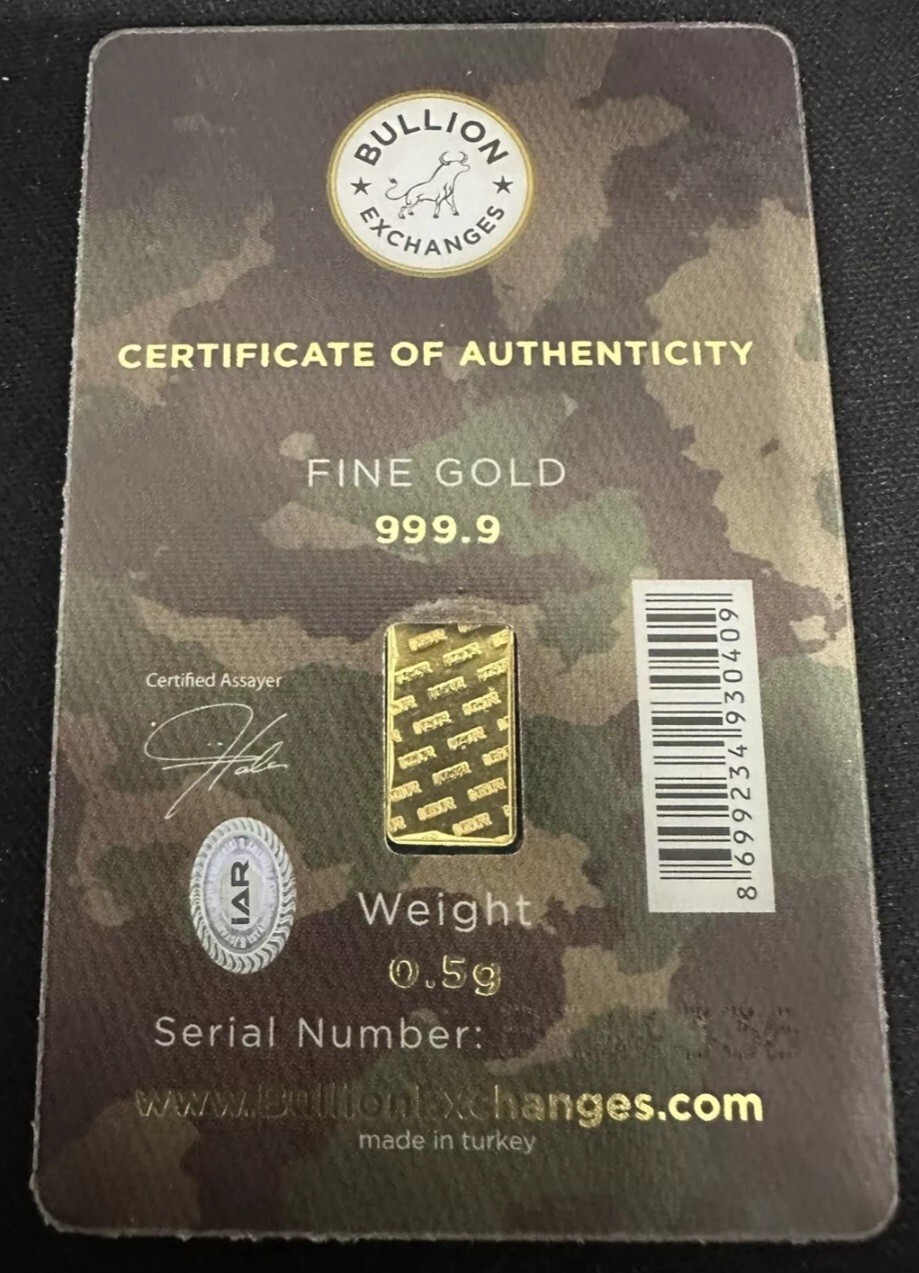 1/2 gram Fine Gold Support Our Troops Bar .5 (g) Gram 🇺🇸 💰 Factory Sealed