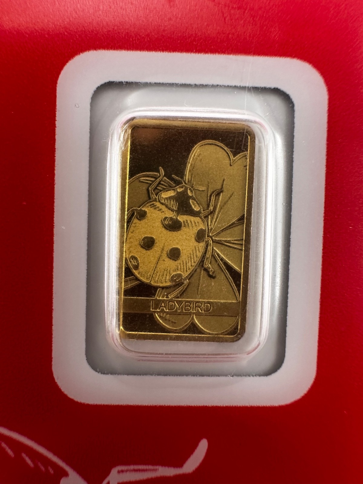 PAMP Suisse Ladybird 1g Gold Bar .999 Red Series Switzerland Very Low Number 10