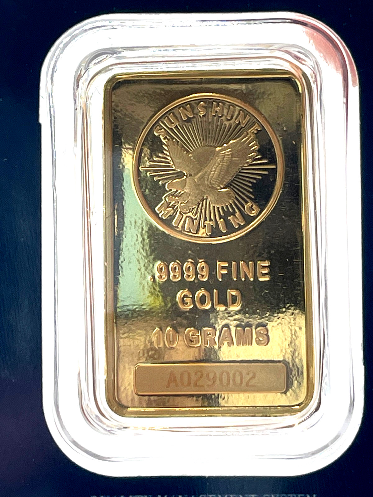 10 Gram Sunshine Mint .9999 Fine Gold Bar In Assay Mint Mark SI