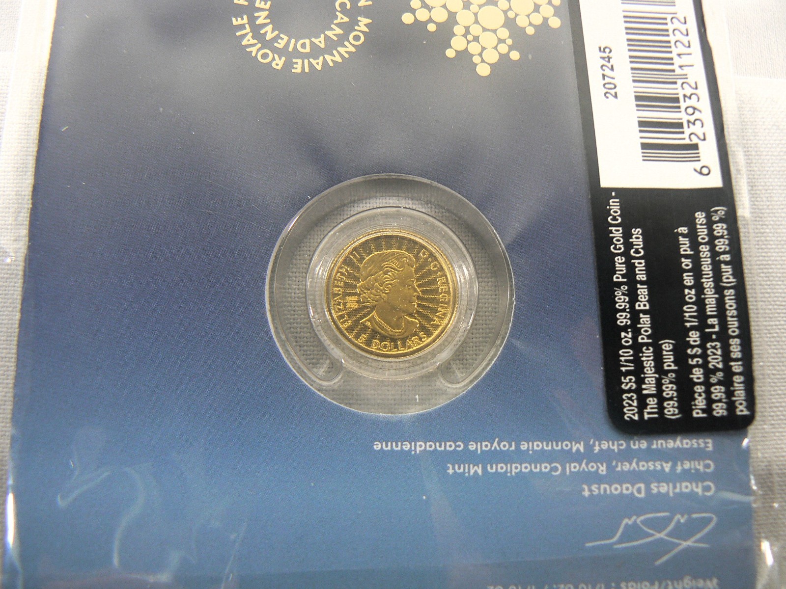 2023 Majestic Polar Bear & Cubs 1/10 oz .9999 Fine Gold $5 Canada – Mintage 5000