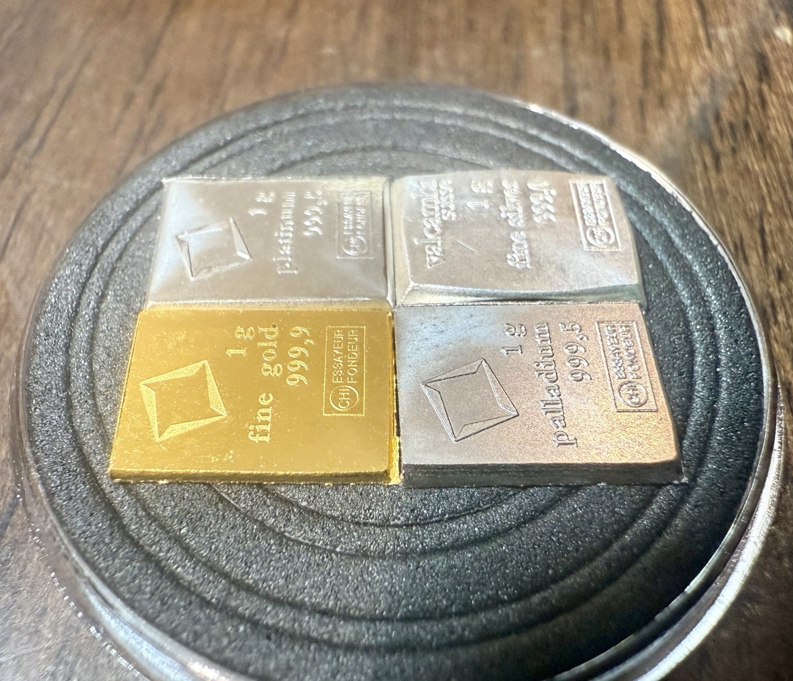 1 Gram Gold Platinum Palladium Silver Gram From CombiBar Lot 4g Total (4x1g)