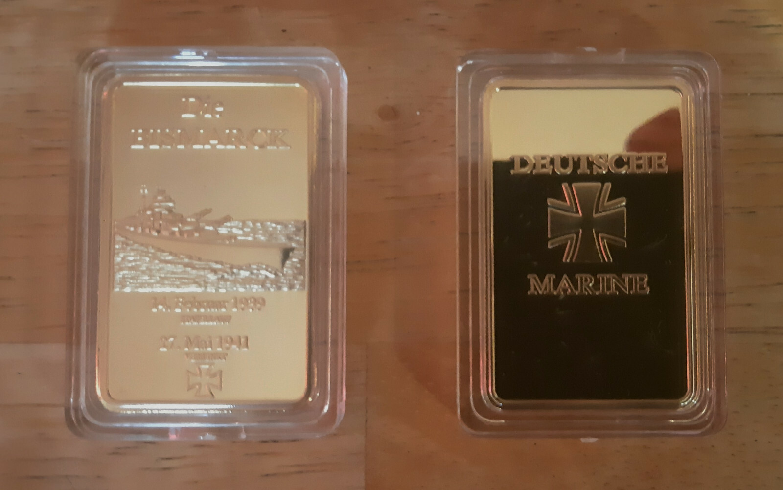 Die Bismarck Gold Plated Bar Collectors Item Brand NEW MINT Condition