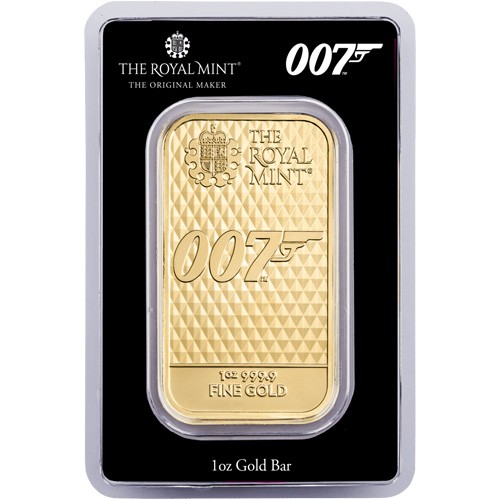 1 oz British James Bond Diamonds Are Forever Gold Bar (New w/ Assay)