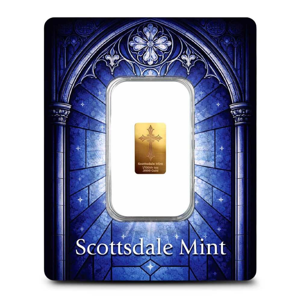1/100 oz Scottsdale Mint Cross Gold Bar (New)