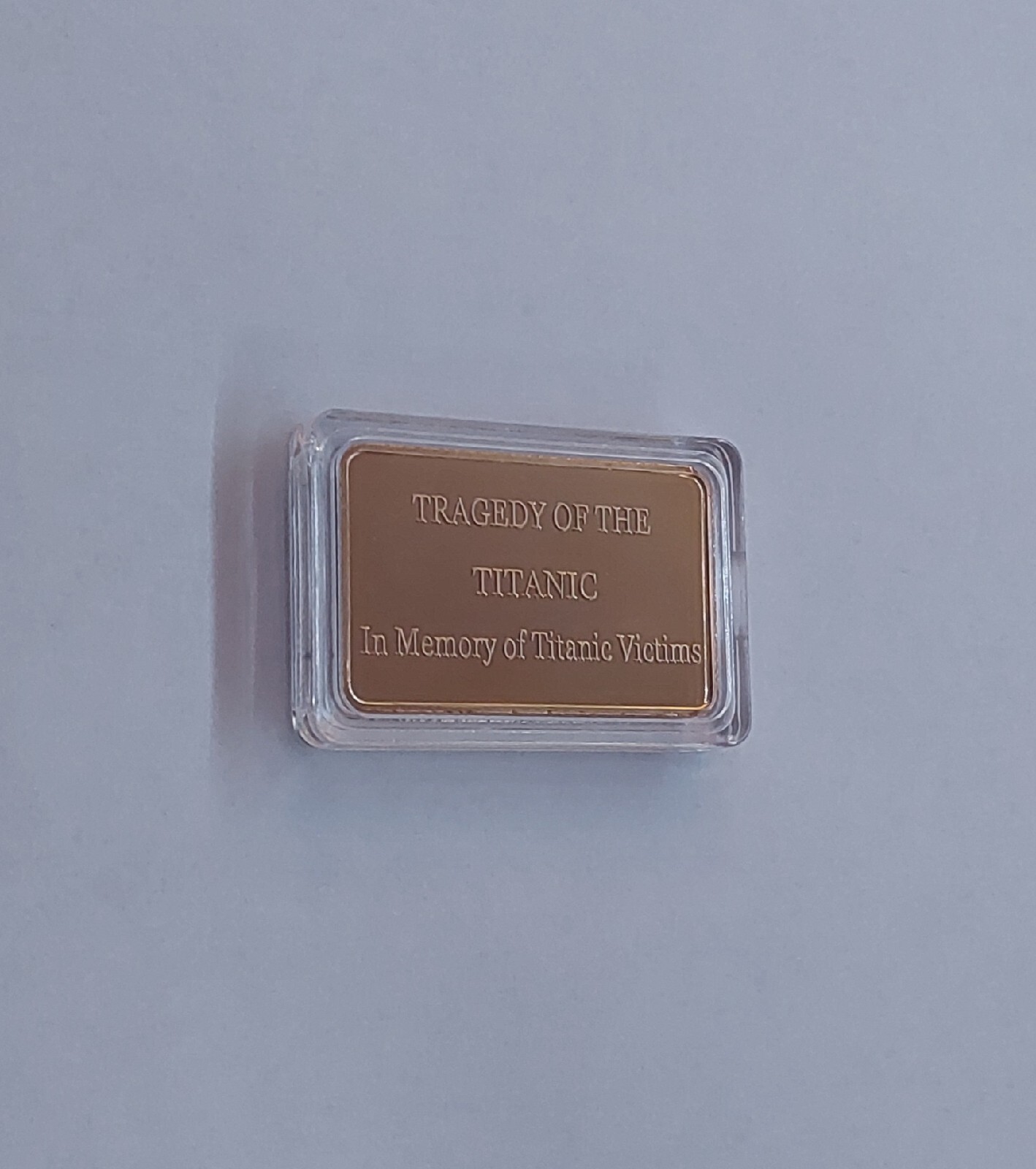 1 Ounce 100 MILLLS GOLD TITANIC MEMORIAL COLLECTORS BULLLION BAR .999 FINE 24K!