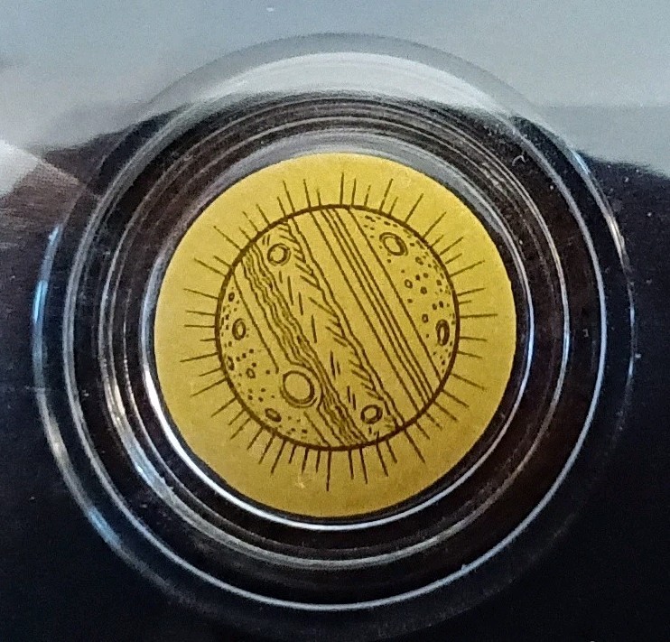 1/1000 oz Gold Proof Venus (Planet) Coin in Assay Card