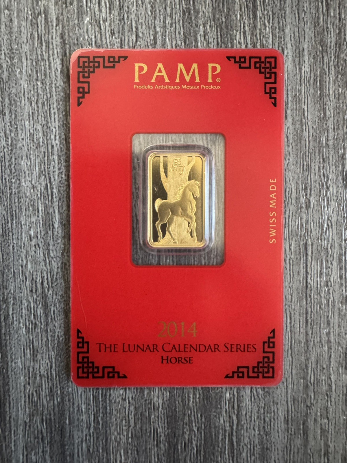 2014 Lunar Year of The Horse PAMP Suisse 5 Gram Gold Bar Sealed in Assay ~New