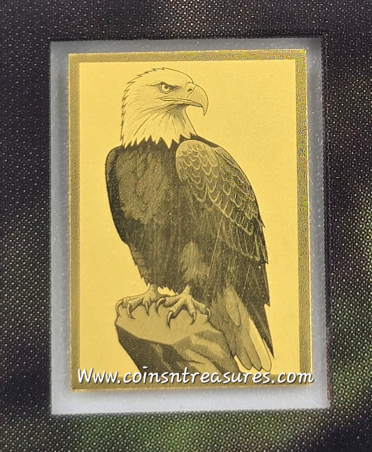 Bald American Eagle 1/1000 Oz Gold 999 Coin in Card