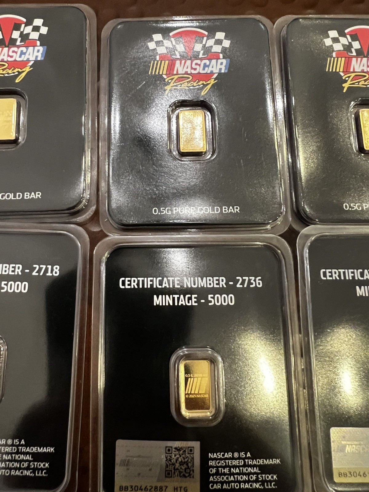 NASCAR 24k .5 gram Gold Bar .9999 Mexico International Cup Certified Buillion