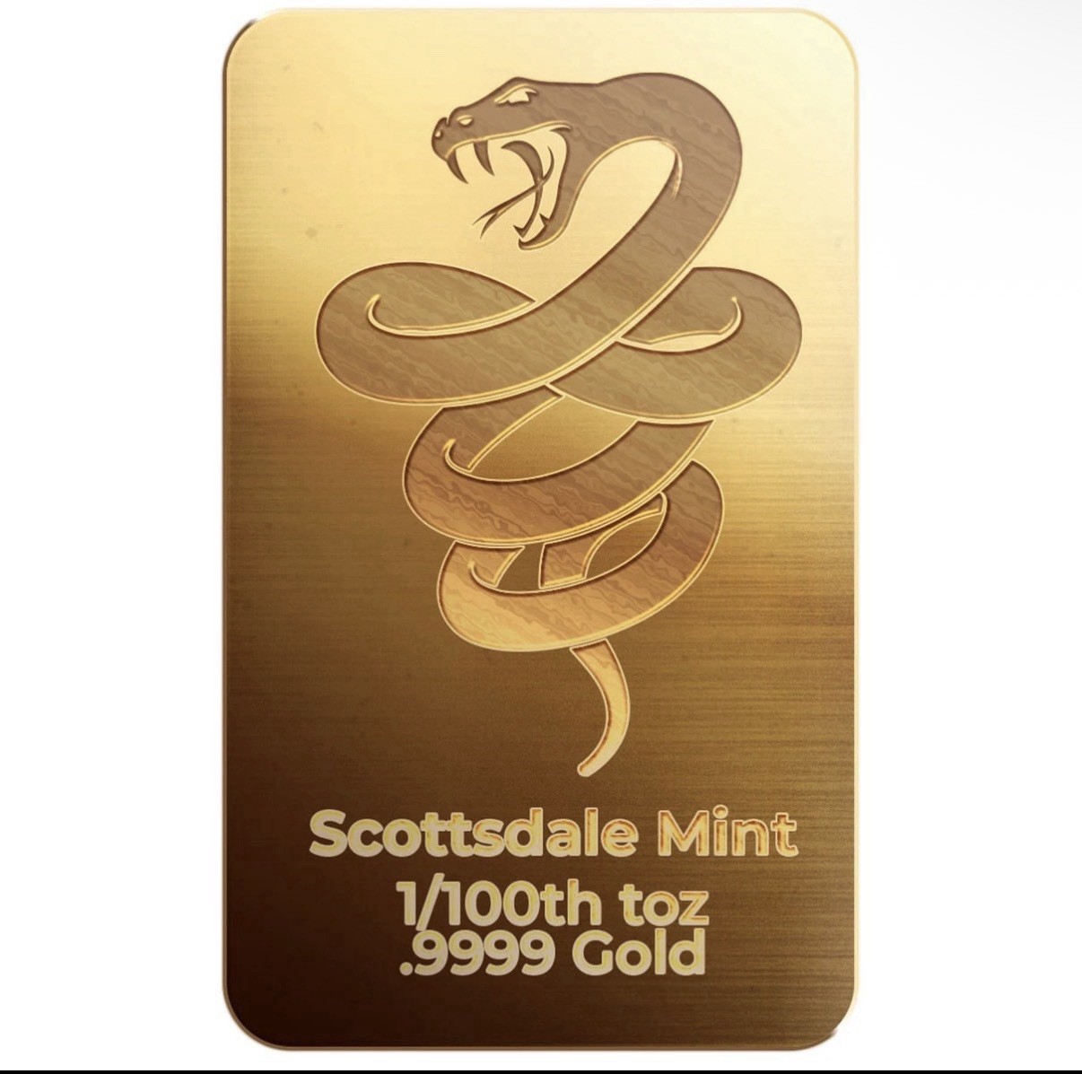 2025 Scottsdale Mint Lunar Year of the Snake 1/100oz 9999 Gold Bar Carded