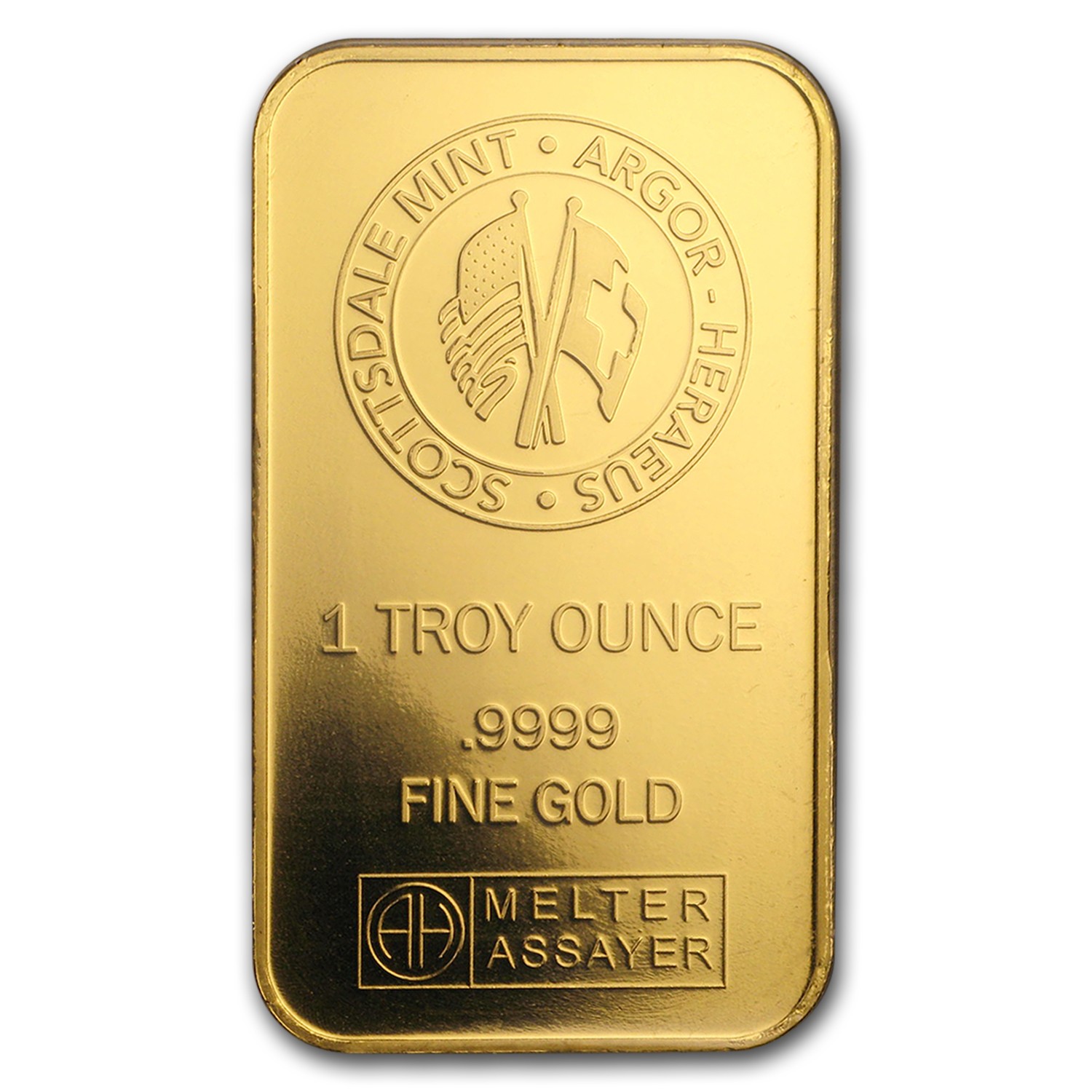 1 oz Gold Bar – Scottsdale Mint Certi-Lock® (Lion, Black Assay)