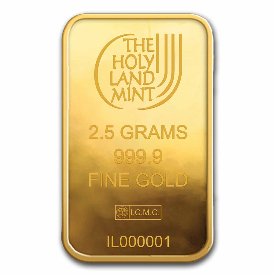 2.5 gram Gold Bar – Holy Land Mint Dove of Peace (In Assay)