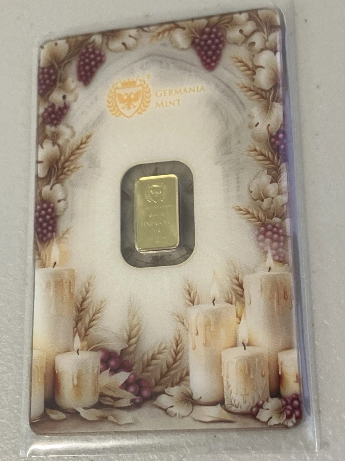 Germania Mint First Holy Communion Minted 1g 24K Gold Bar Packed in a Safepack