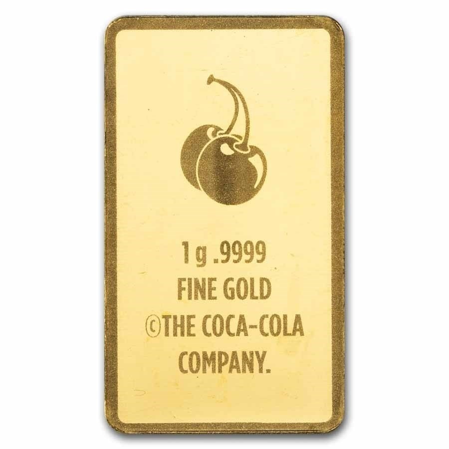 Cherry Coke – 1 gram BAR .9999 Fine Gold Bar Pamp Suisse COA – In Stock