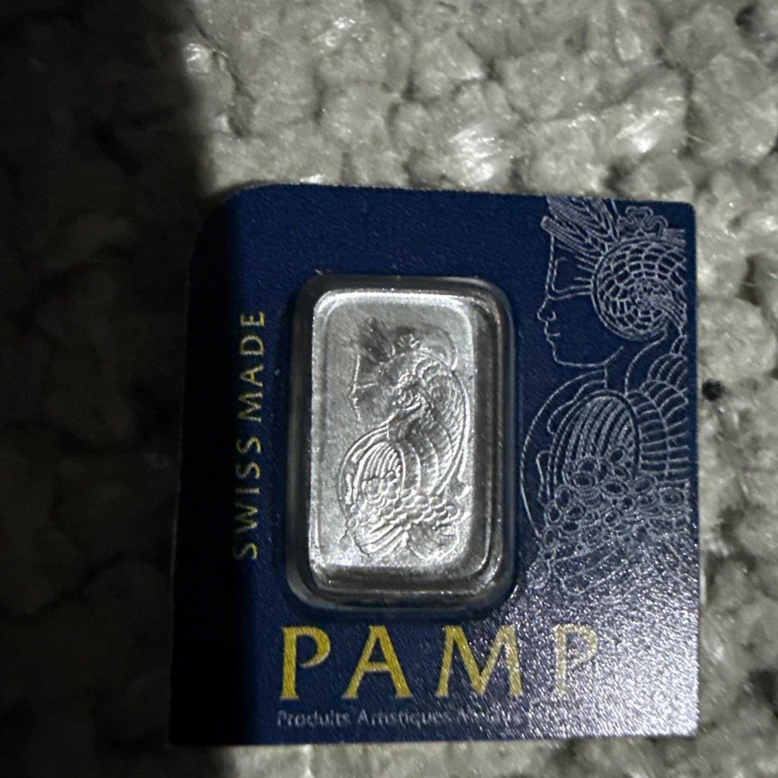PAMP Lady Fortuna 1g Platinum Bar 999.5 pure platinum