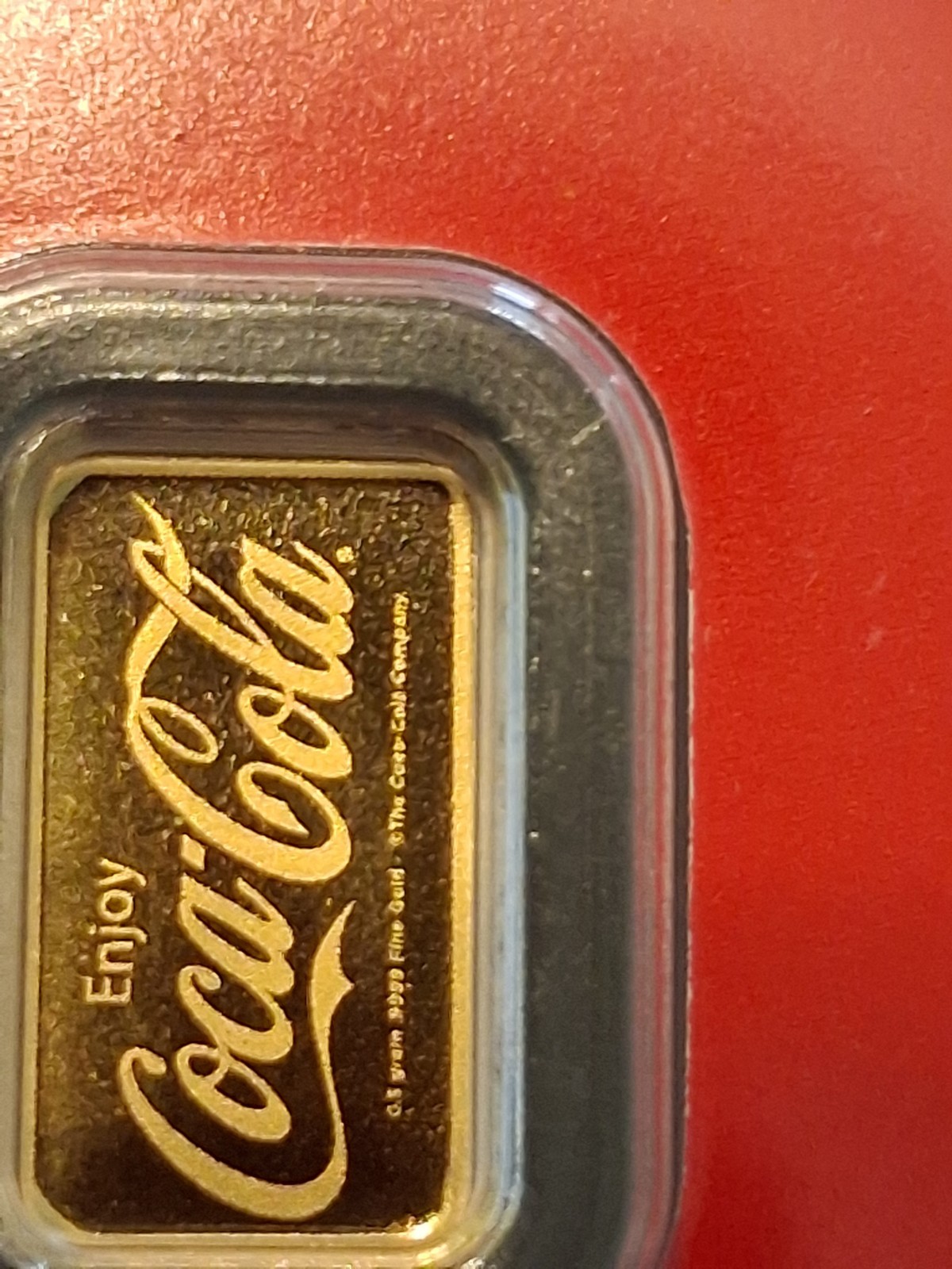 COCA-COLA 1/2 GRAM GOLD BAR .9999 FINE LOW MINTED BAR IN THE ASSAY!!!!!!!!!!!!!!
