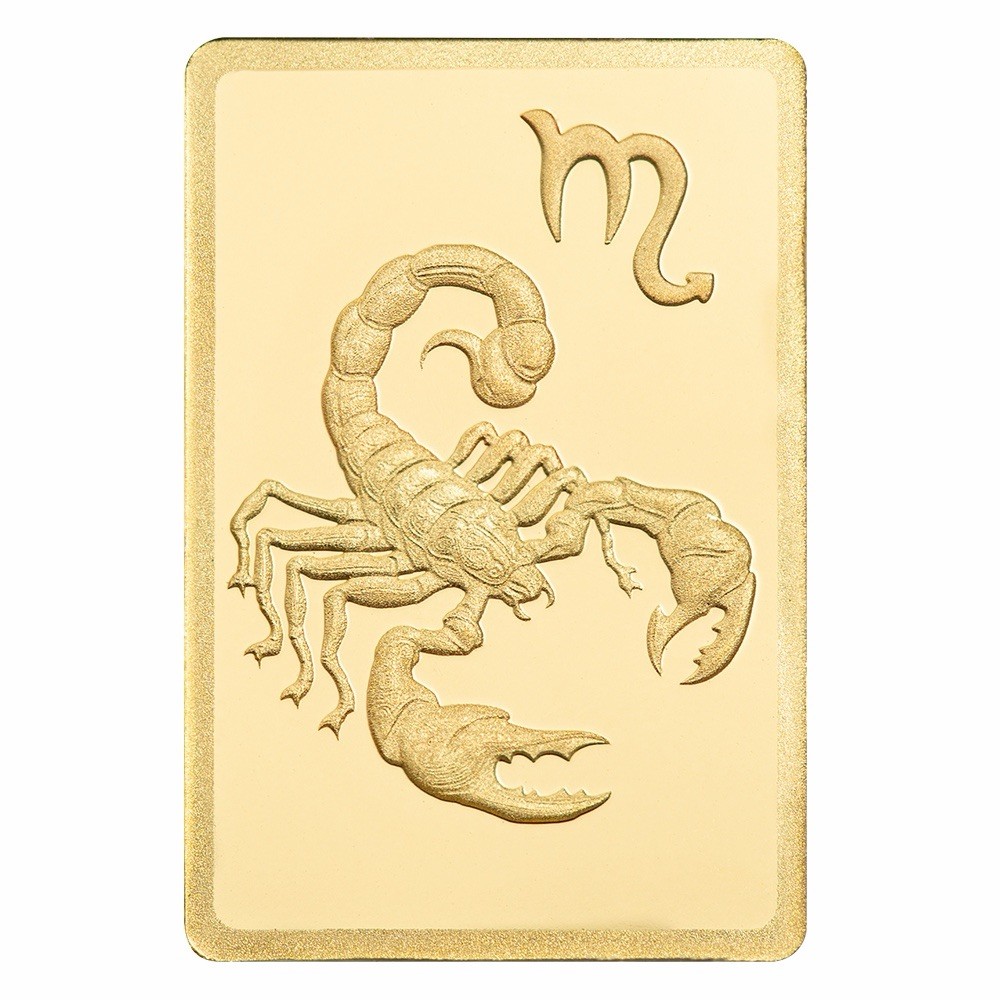 PAMP 1/2 gram Pure Gold Zodiacs SCORPIO Art Bar in Certified Assay Card