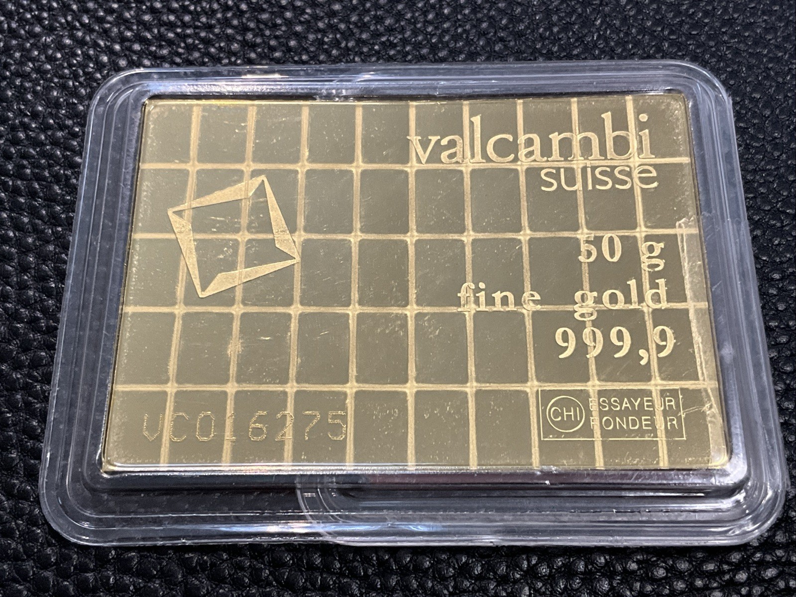 1 gram Gold CombiBar™ Valcambi Suisse .9999 Fine Gold Bar On Playboy Cover Card