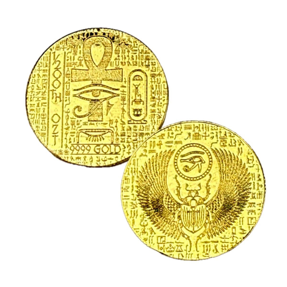 1/200 OZ MONARCH EGYPTIAN SCARAB .9999 FINE GOLD IN SEALED CAPSULE BU w/ STAND