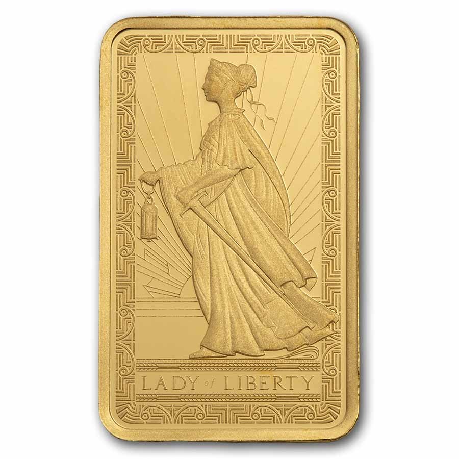 2.5 gram Gold Bar – PAMP Suisse Lady of Liberty (In Assay)