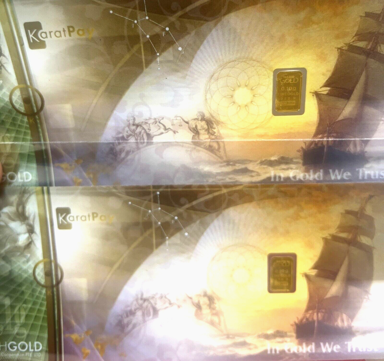 LOT OF 2! KARATPAY CASHGOLD 0.10 GRAM FINE GOLD – 24k