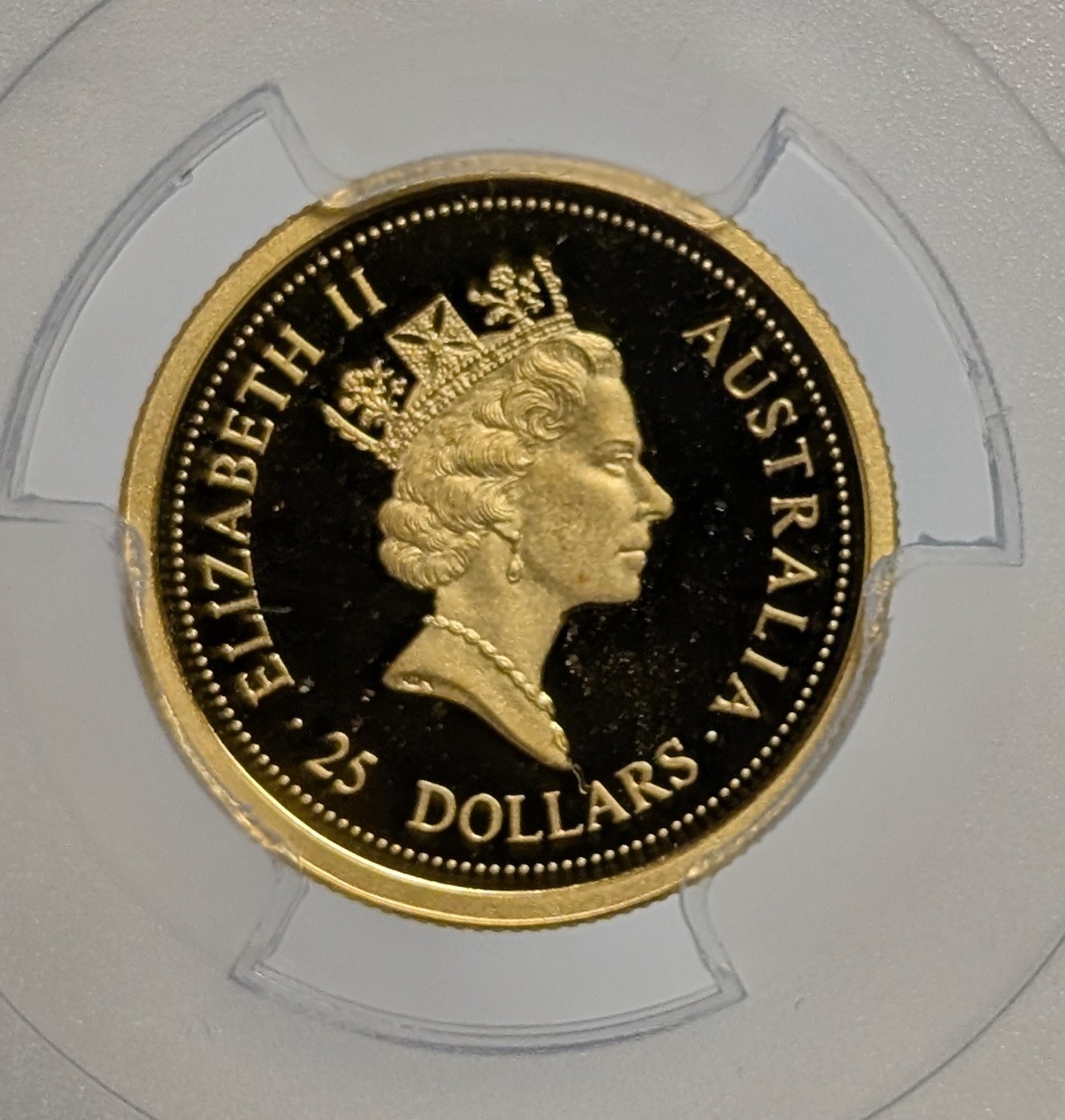 1998 Australia Proof $25 ~ 1/4 oz .9999 Gold ~ Kangaroo/Nugget ~ PCGS PR69 DCAM