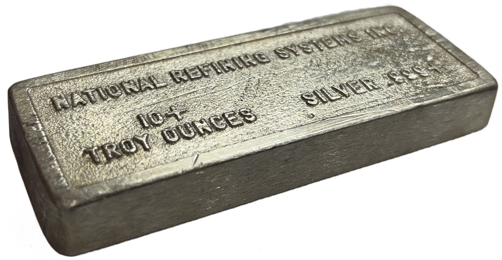 NATIONAL REFINING SYTEMS INCORPORATED 10+ TROY OZ .999+ FINE BAR / INGOT