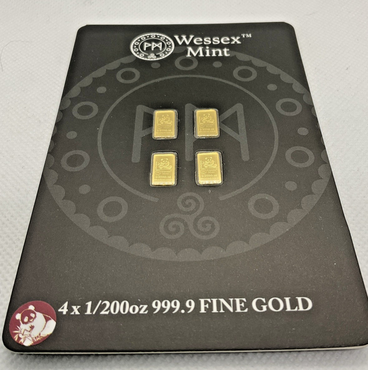 Wessex Mint – 4 X 1/200oz 999.9 Fine Gold Bar – 🐼Panda🐼 – Sealed Gold Bullion