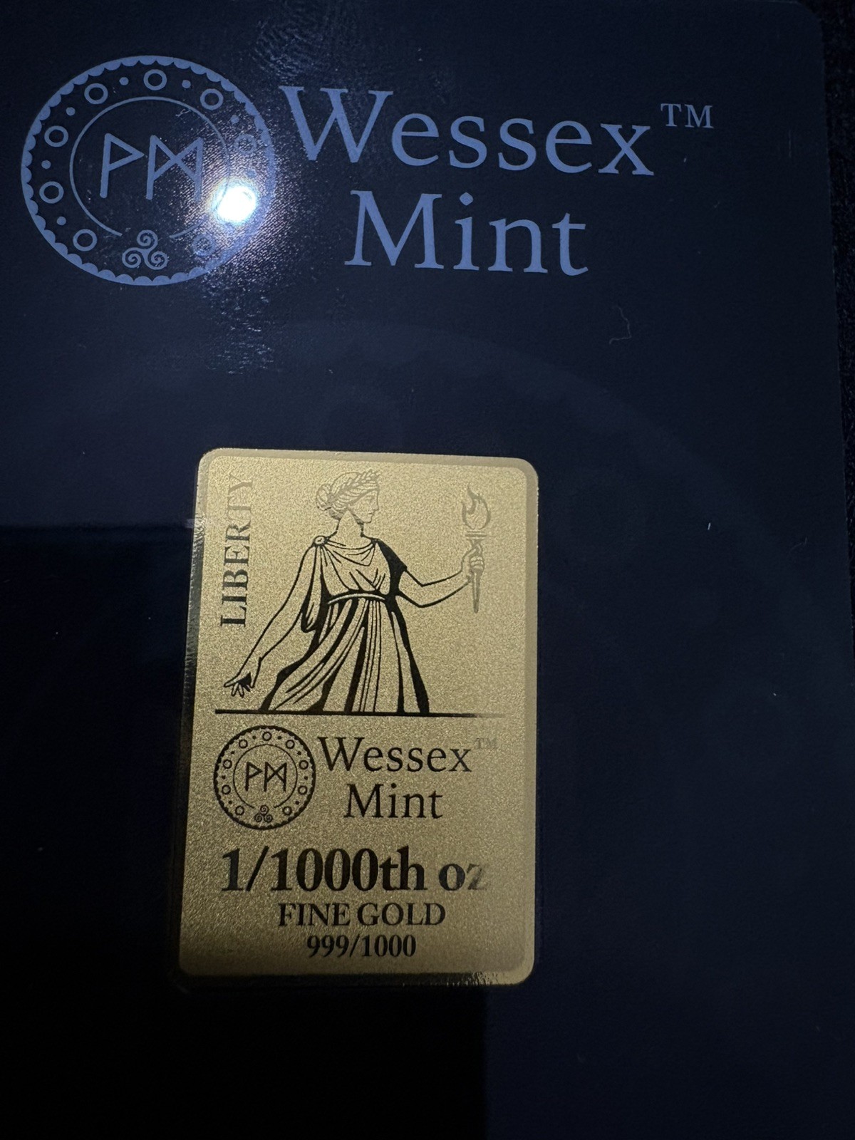 Wessex Mint Liberty 1/1000oz Fine Gold Bullion Bar