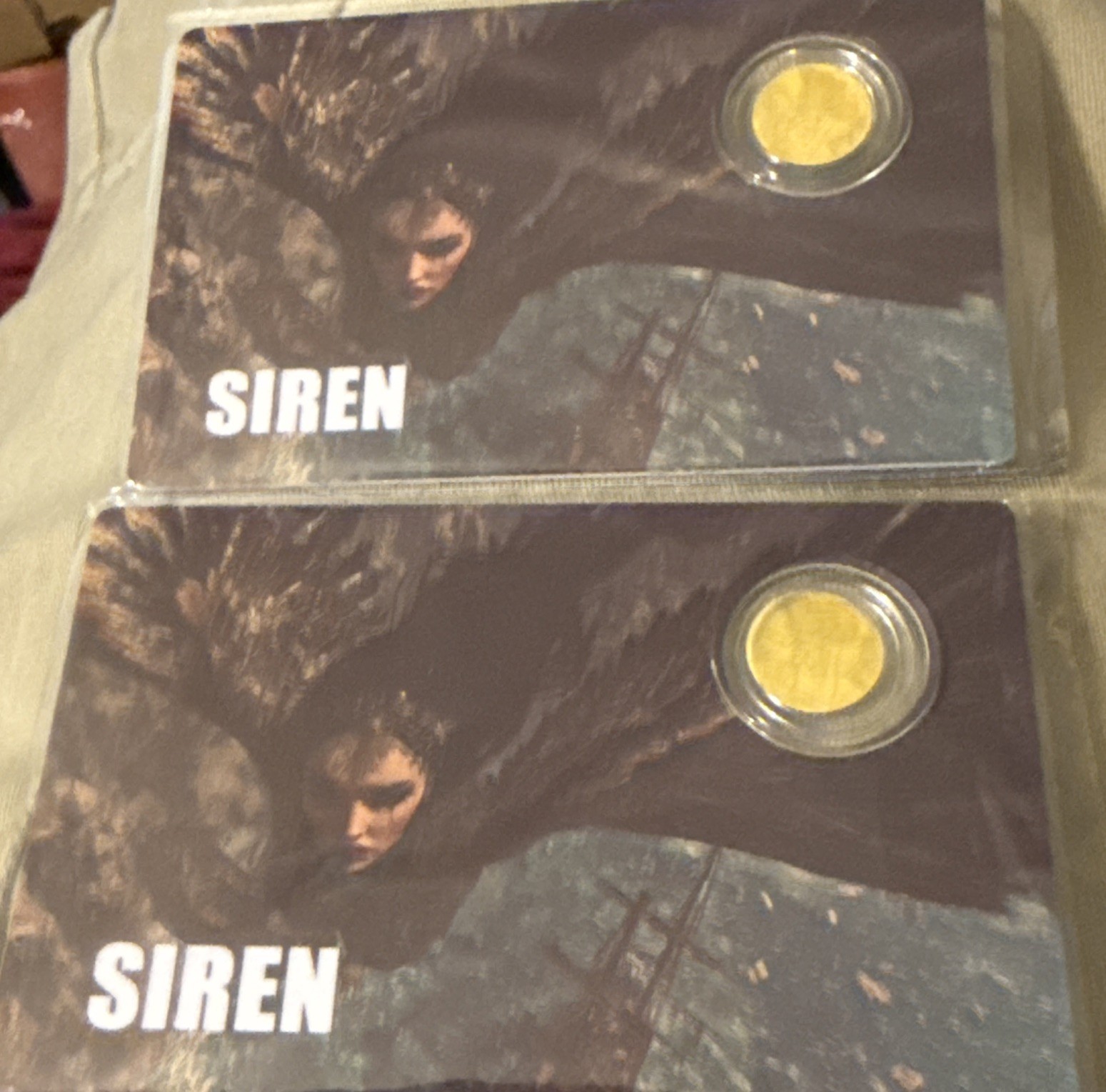 SIREN 1/1000 oz Fine Gold 12mm Coin in Capsule Card 12$ Liberia