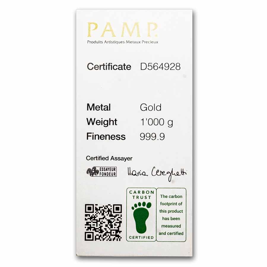 1 kilo Gold Bar – PAMP Suisse – SKU #73950