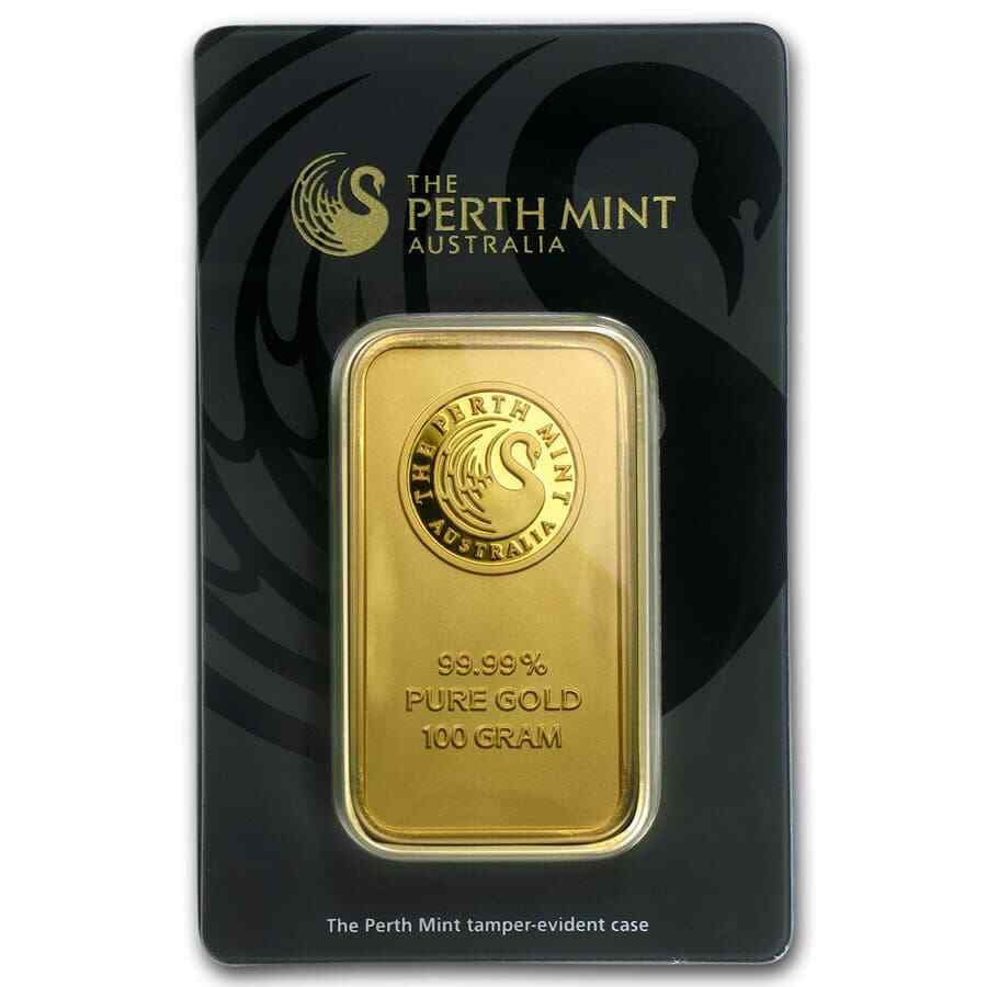 100 gram Gold Bar – The Perth Mint (In Assay)