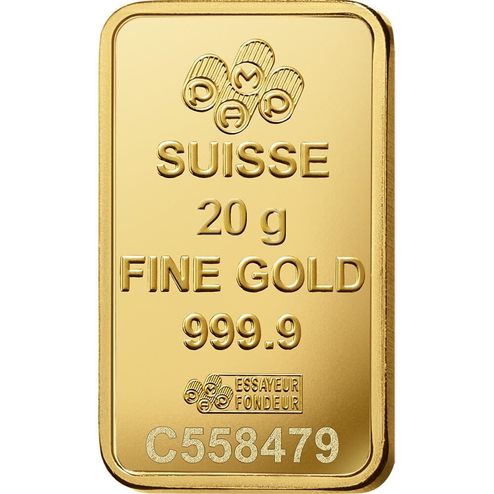 20 gram Gold Bar – PAMP Suisse – Fortuna – 999.9 Fine in Sealed Assay
