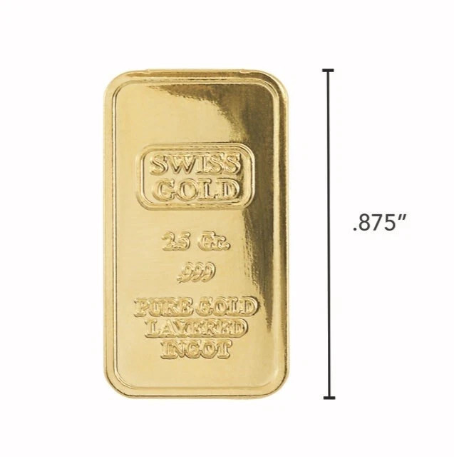 Gold Swiss Bullion Bar .999 Fine 2.5 Grams